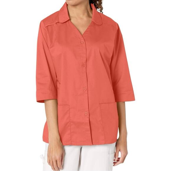 NWT WonderWink Wonderwork Women’s Smock Lot women’s large salmon and teal blue - Picture 2 of 12